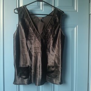 Morgan Taylor Black Satin Pajama Top